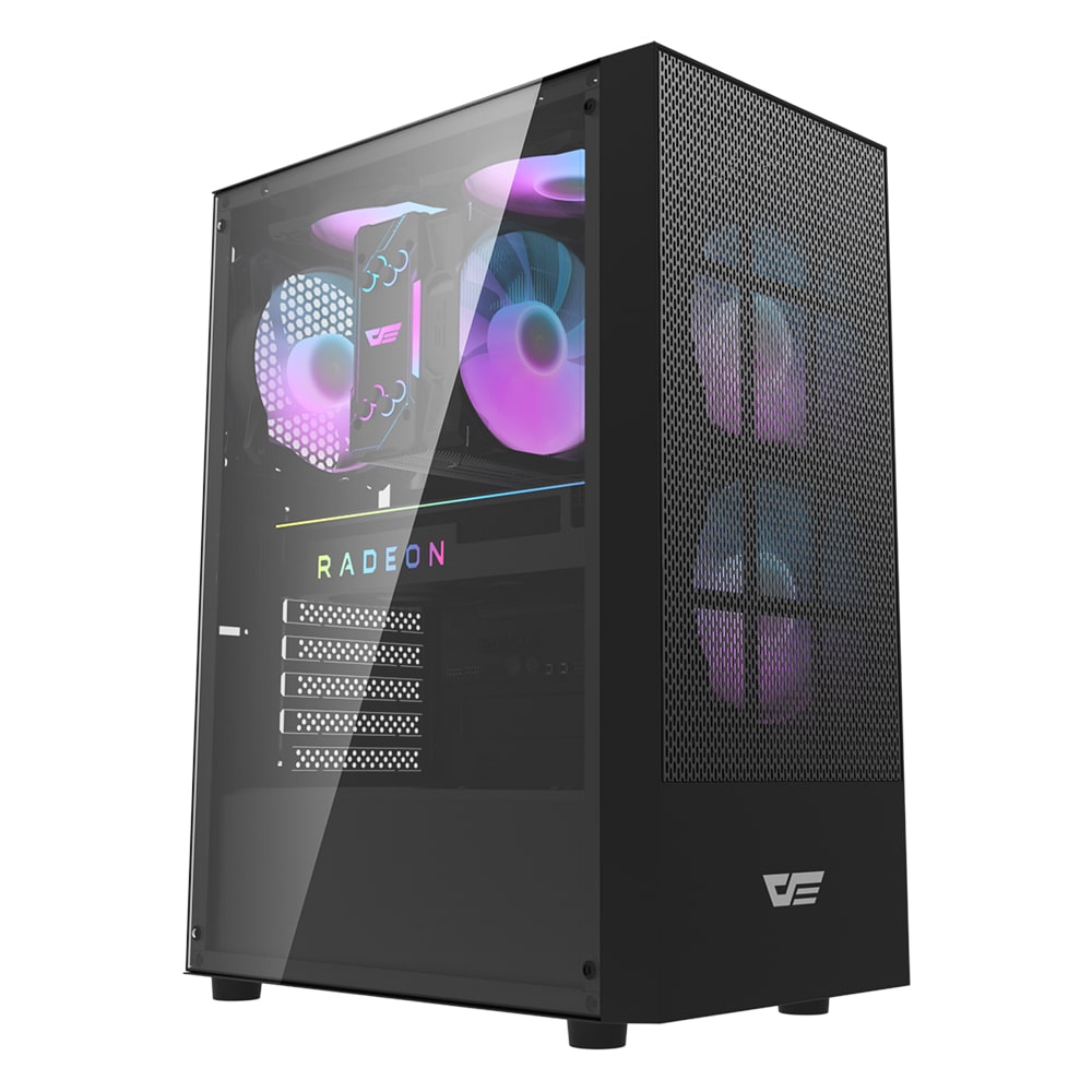 DarkFlash A290 TG Mid Tower Chassis – Black