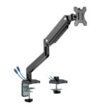 MXG BMA-12U Single Monitor Premium Aluminum Spring-Assisted With 3.0 USB Cable Monitor Arm – Matte Black