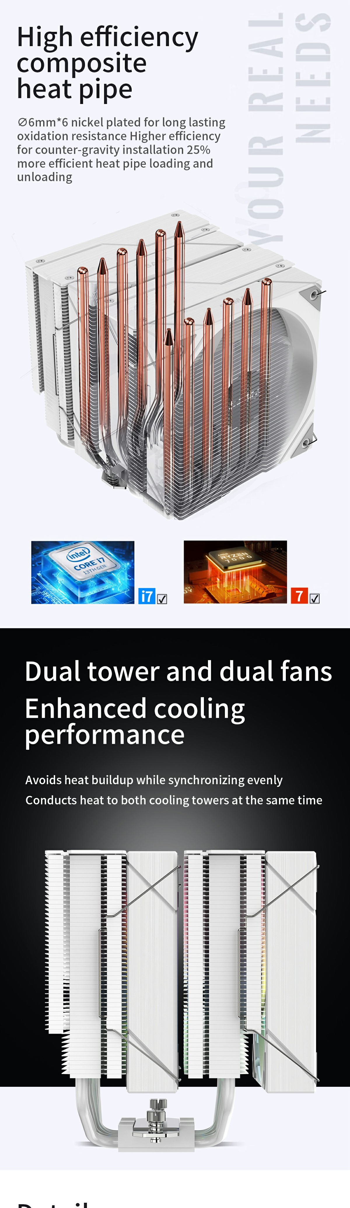 SAMA 6PDW ARGB CPU Air Cooler Overview