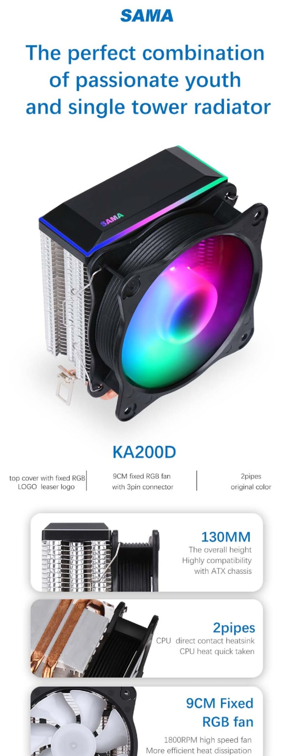 SAMA KA200D ARGB CPU Air Cooler