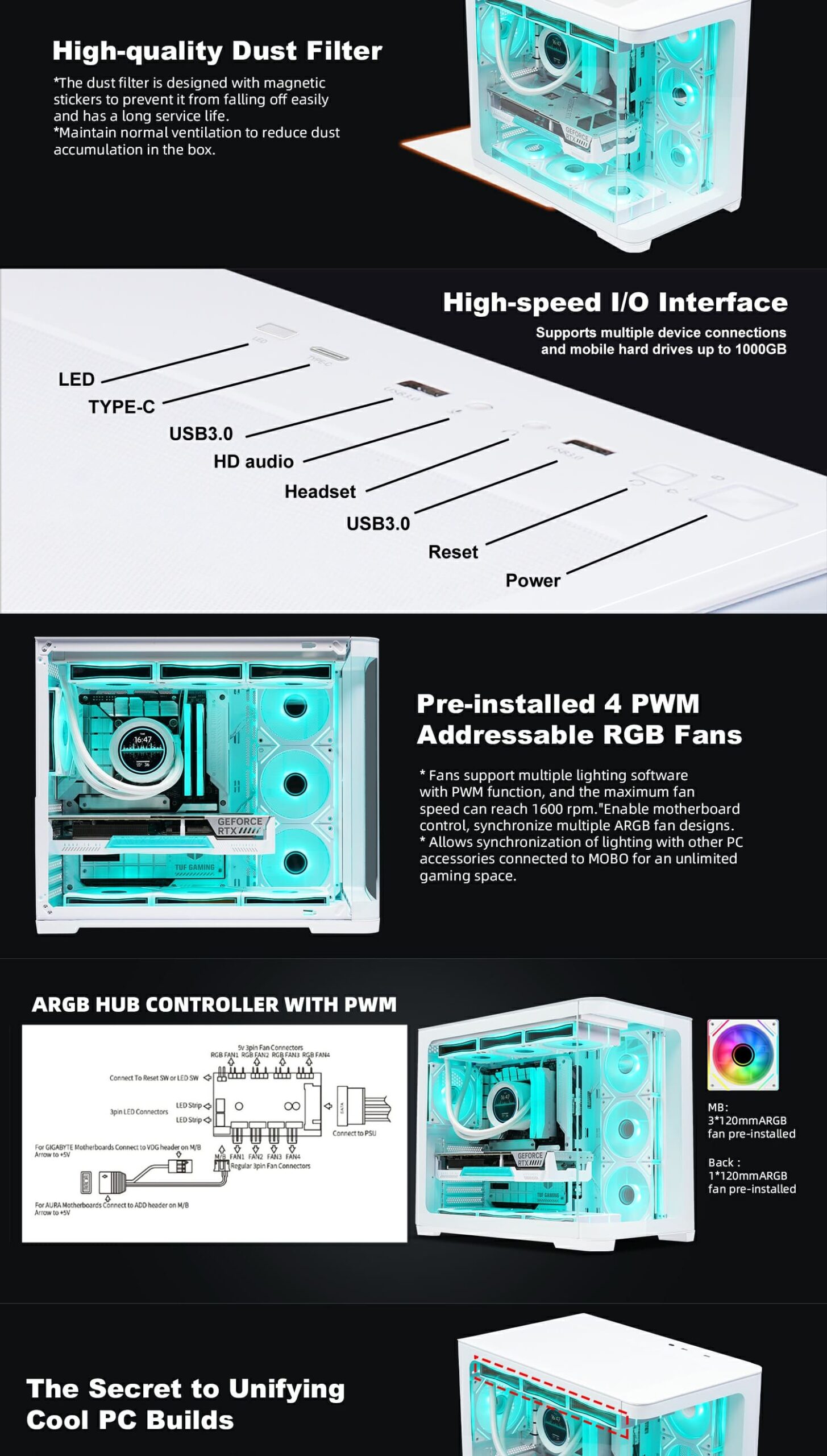 SAMA Neview 2851A ATX Mid Tower Gaming Chassis - White