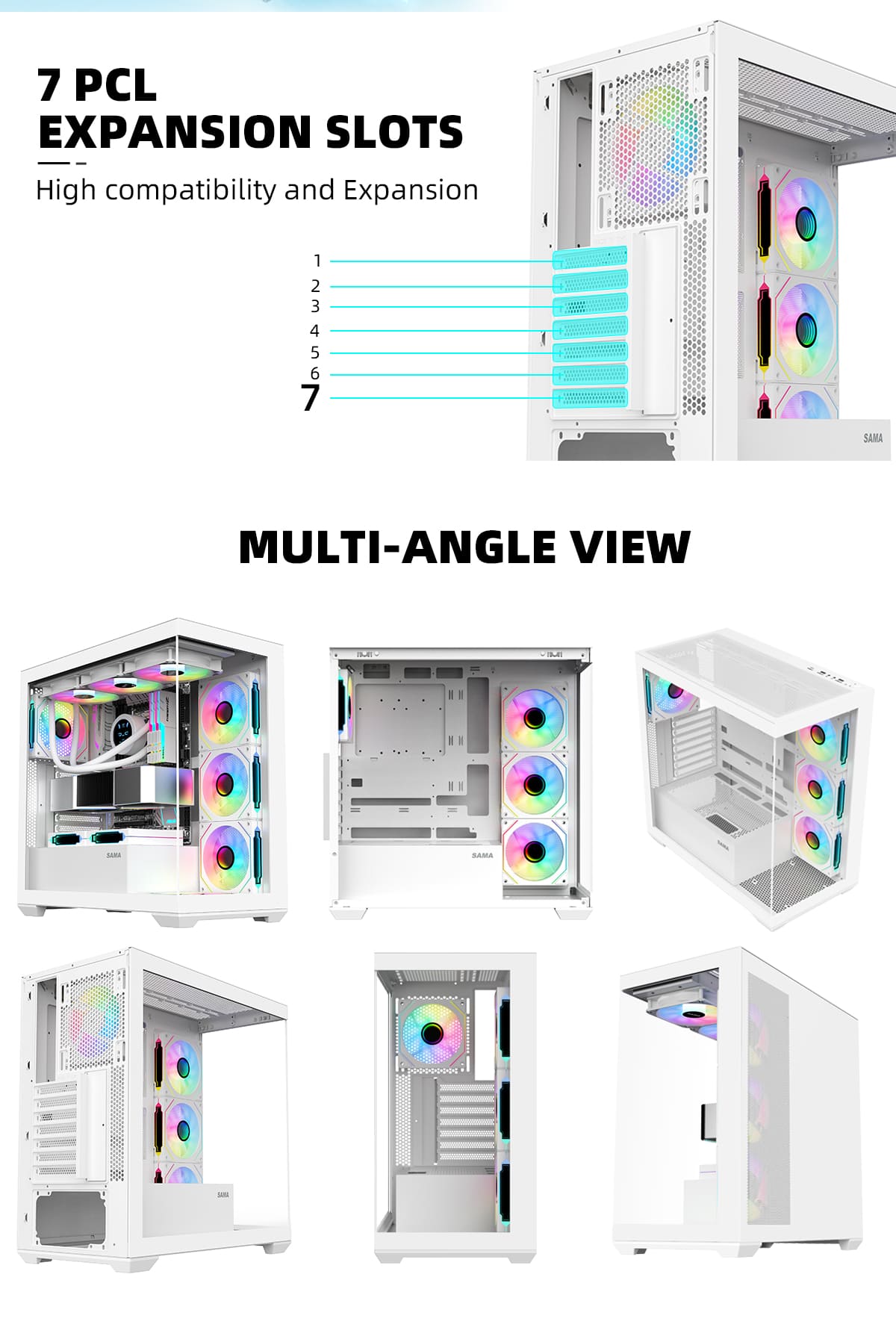 SAMA Neview SV01 ATX Mid Tower Gaming Chassis - White