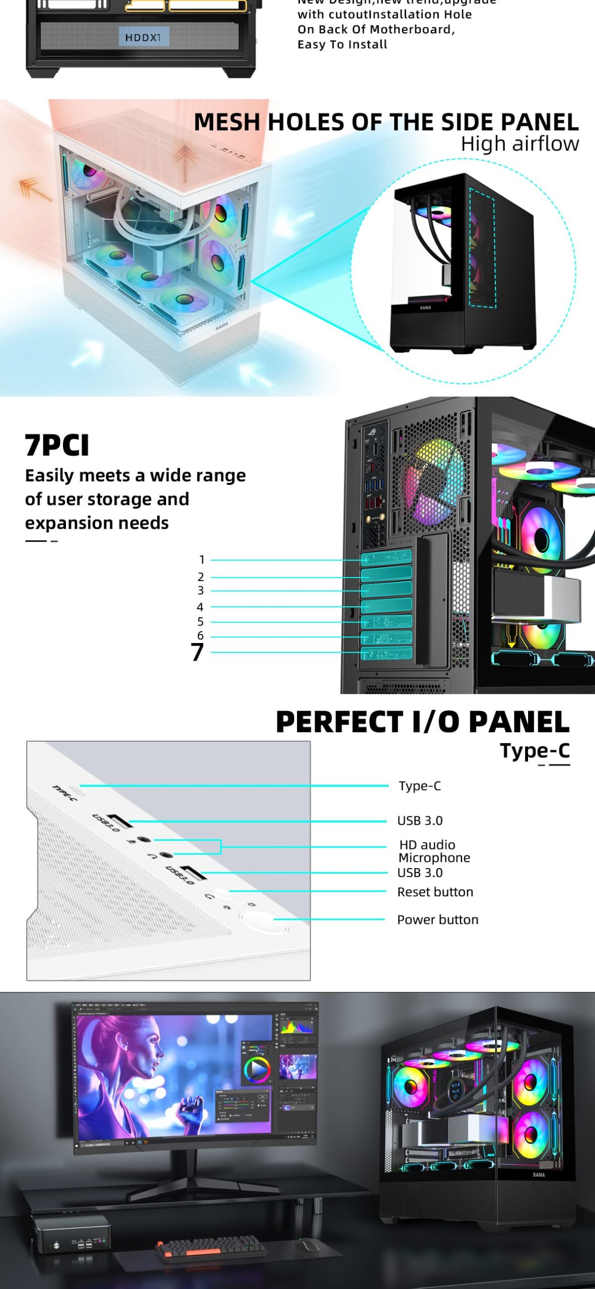 SAMA Neview SV02 ATX Mid Tower Gaming Chassis